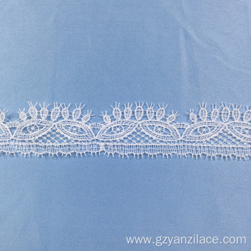 White Bridal Thick Lace Trim by Yard